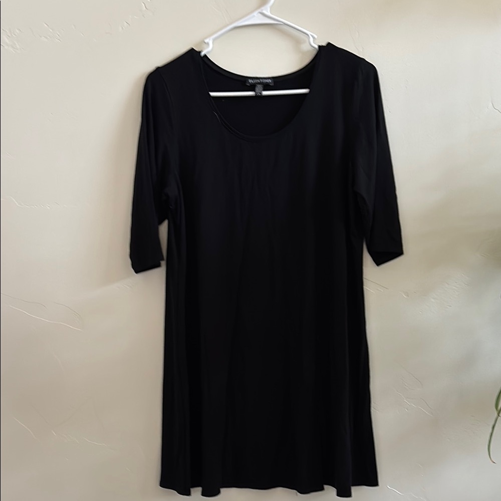 Eileen Fisher Black 3/4 Sleeve Tunic/Dress